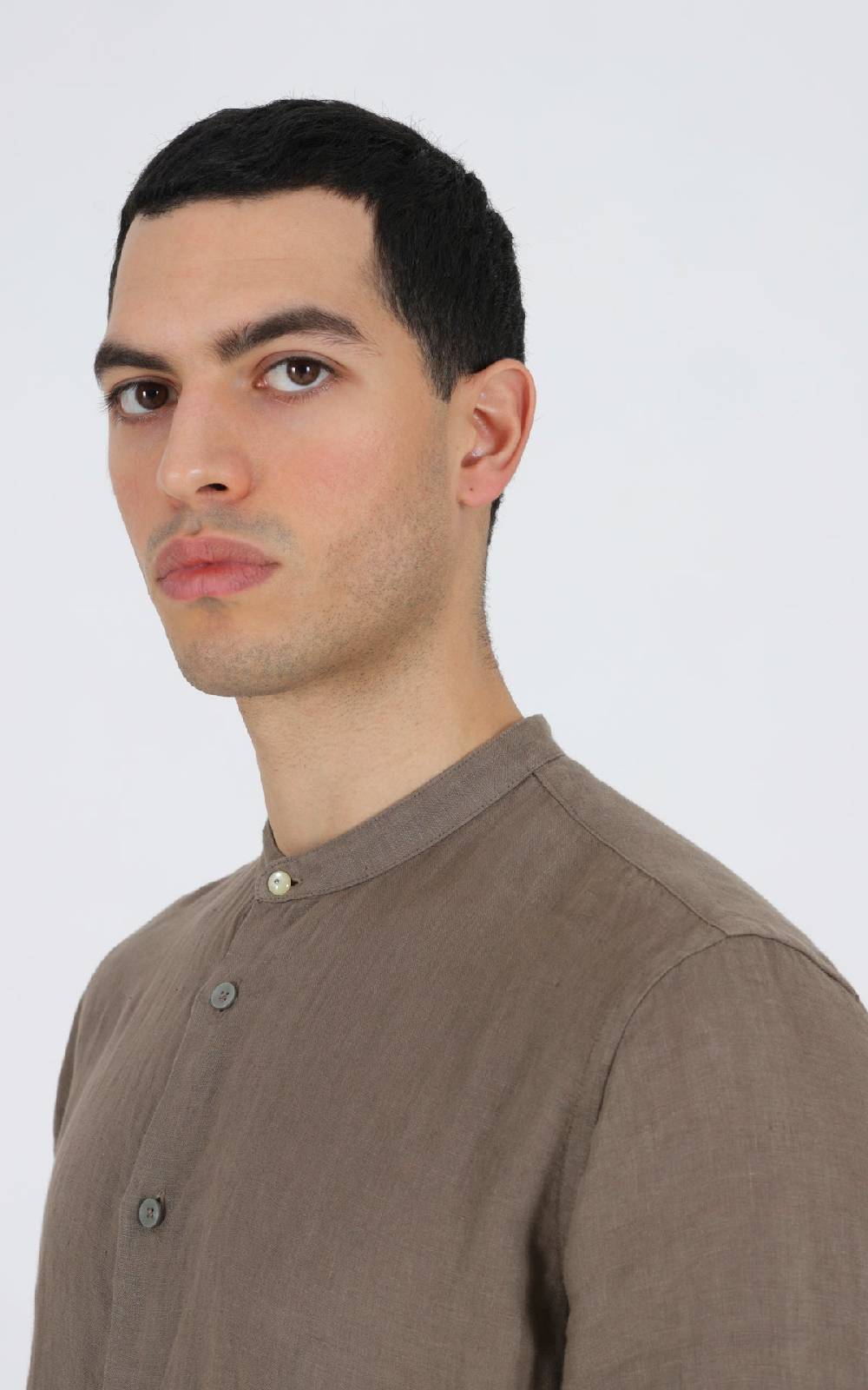 Outfit Italy Camicia coreana in 100% lino Consegna Veloce