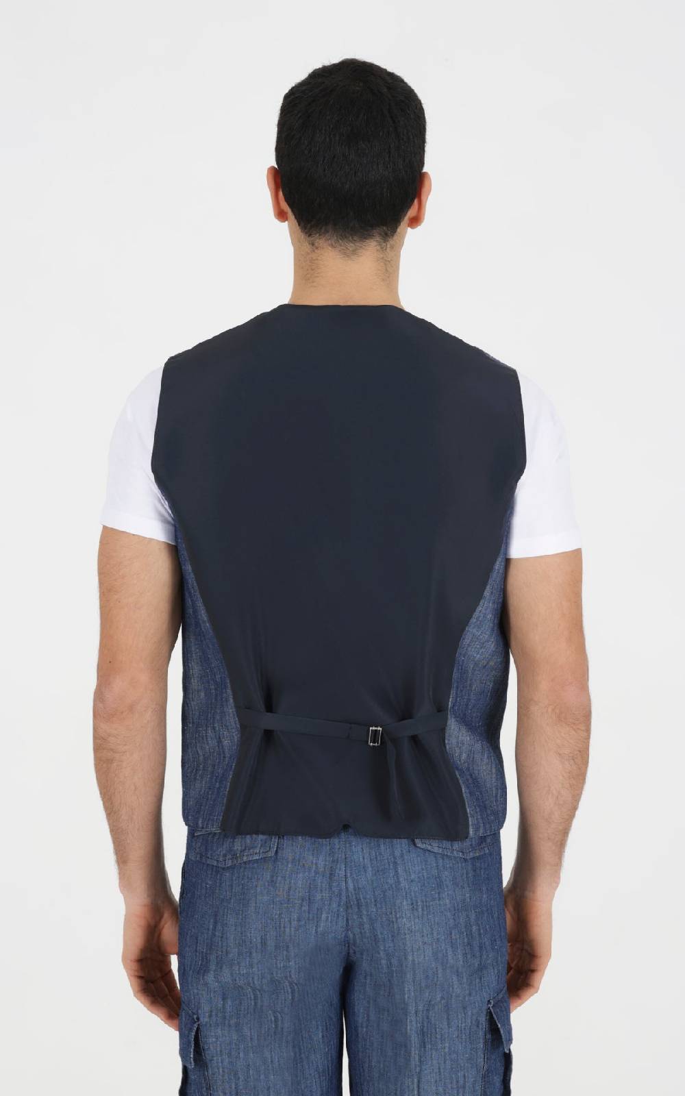 Outfit Italy Gilet doppiopetto in tessuto effetto denim Promozione Limitata