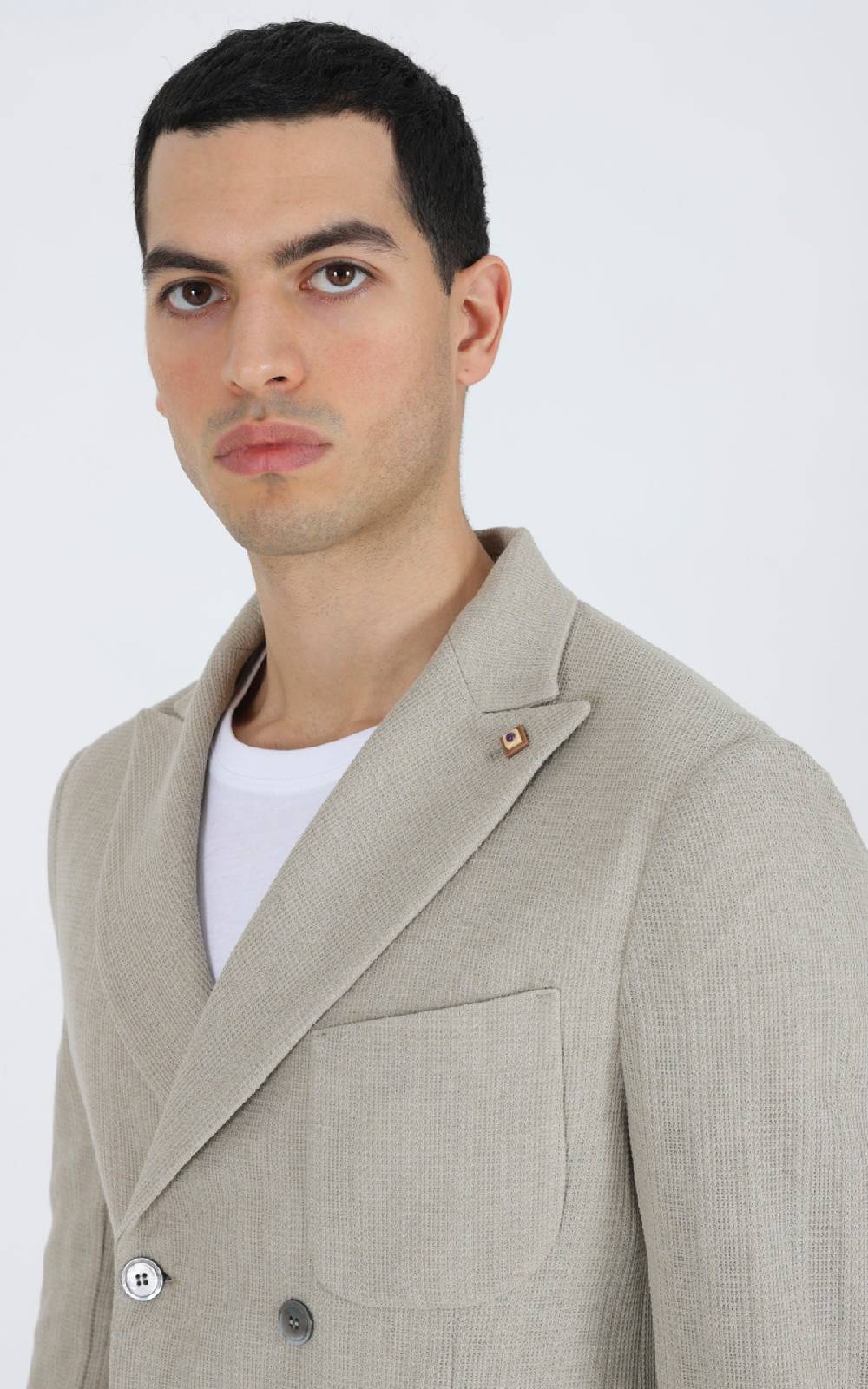 Outfit Italy Giacca doppiopetto decostruita in tessuto maglia Prezzo Ridotto