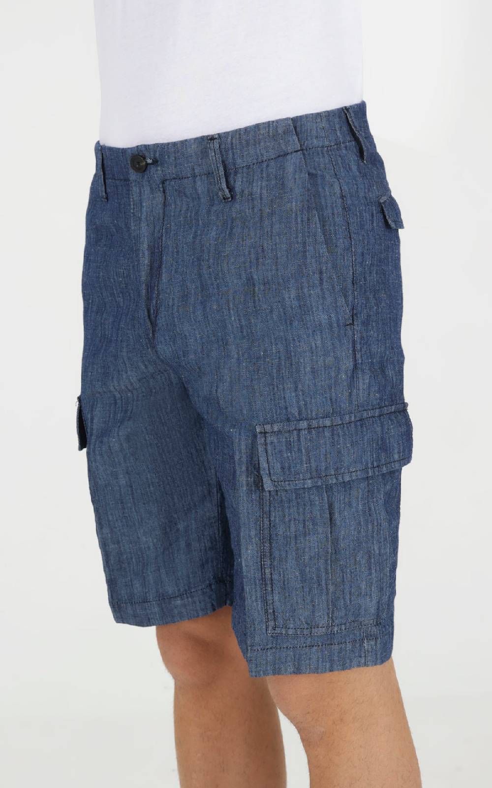 Outfit Italy Bermuda tasche laterali in tessuto effetto denim Outlet