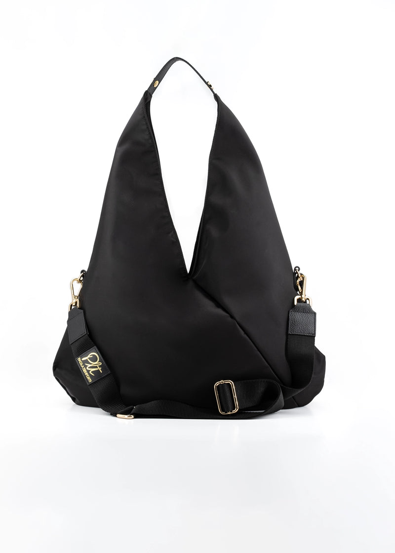 Paola T. Sacca hobo in nylon con dettagli oro Nuovo