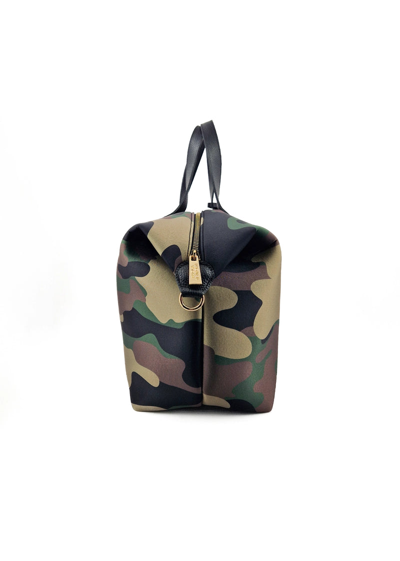 Paola T. Bauletto medium in neoprene camouflage con dettagli oro Qualità