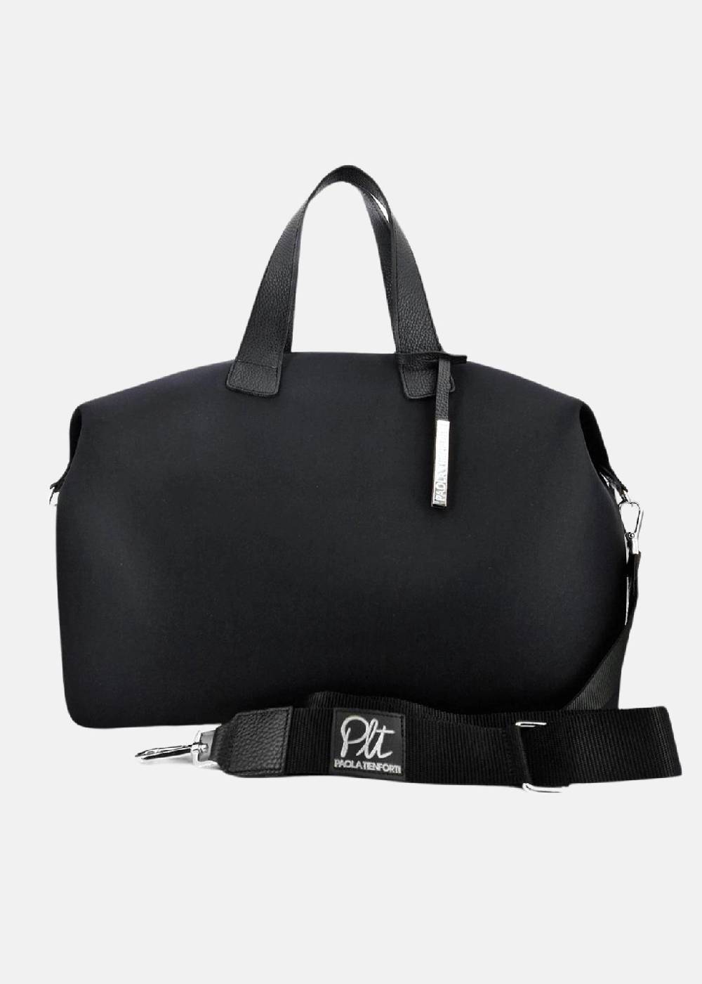 Paola T. Bauletto large in neoprene con dettagli argento Qualità Garantita