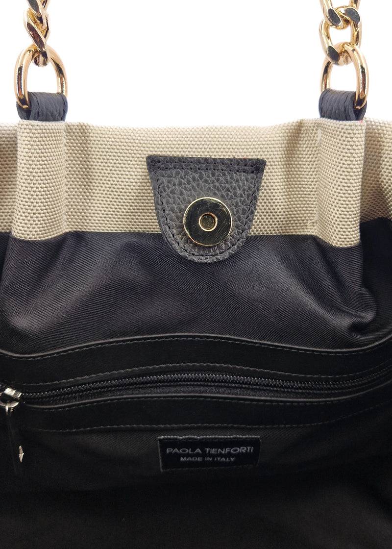 Paola T. Shopper in cordura con dettagli oro Negozi Online