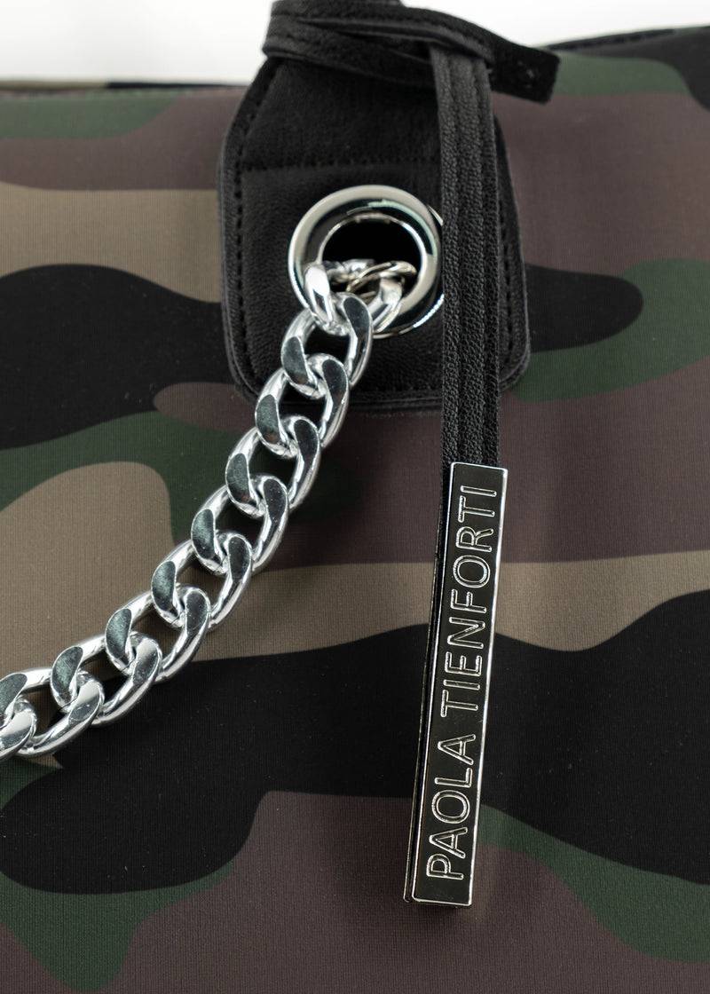 Paola T. Shopper in neoprene camouflage Consegna Veloce