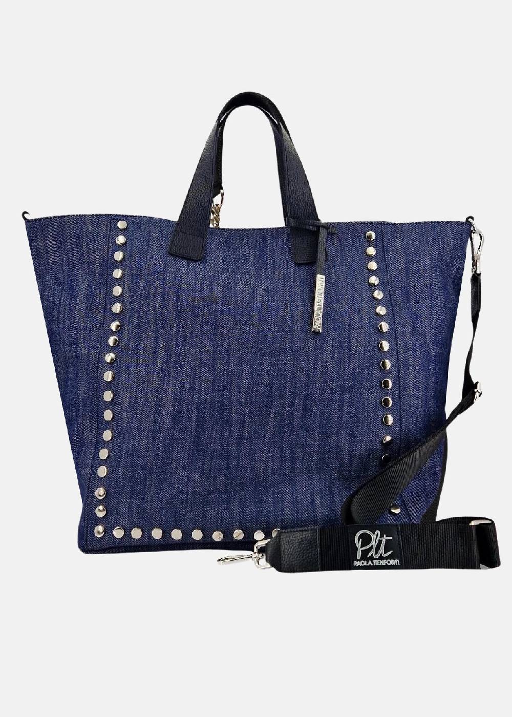 Paola T. Shopper con rivetti e pendente argento Shopping Online