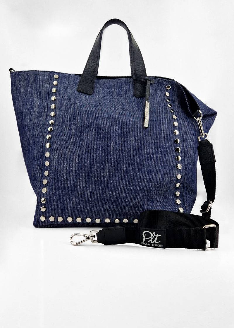 Paola T. Shopper con rivetti e pendente argento Shopping Online