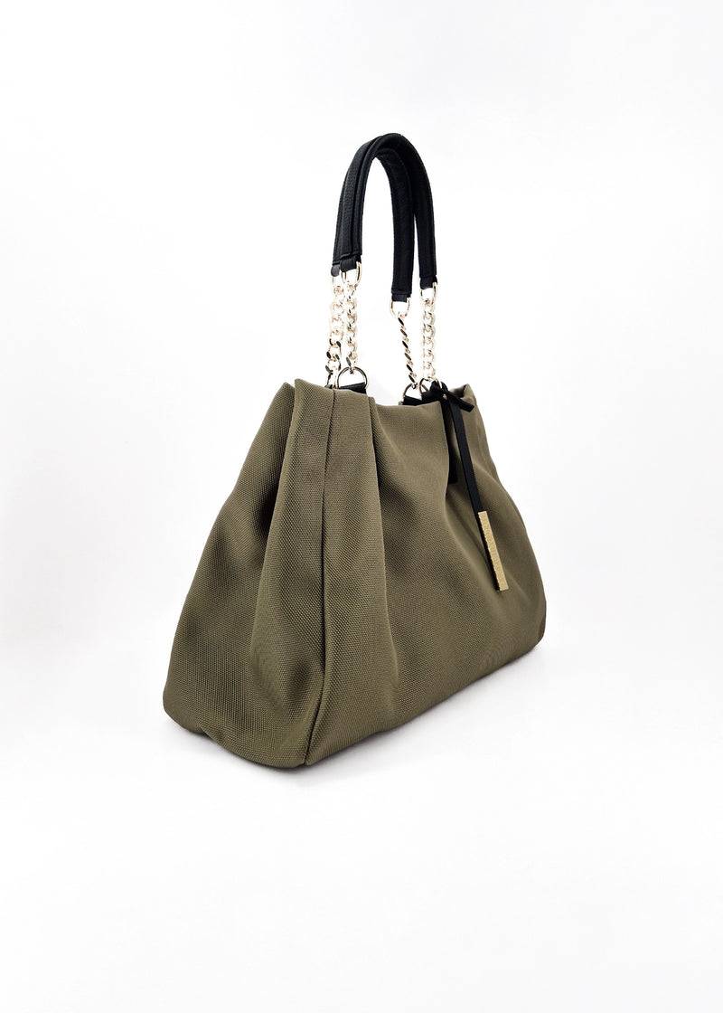 Paola T. Shopper in cordura con dettagli oro Sottocosto
