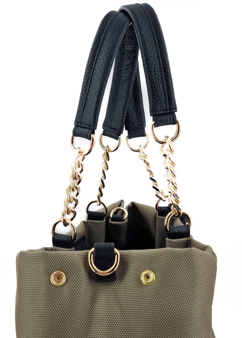 Paola T. Shopper in cordura con dettagli oro Sottocosto