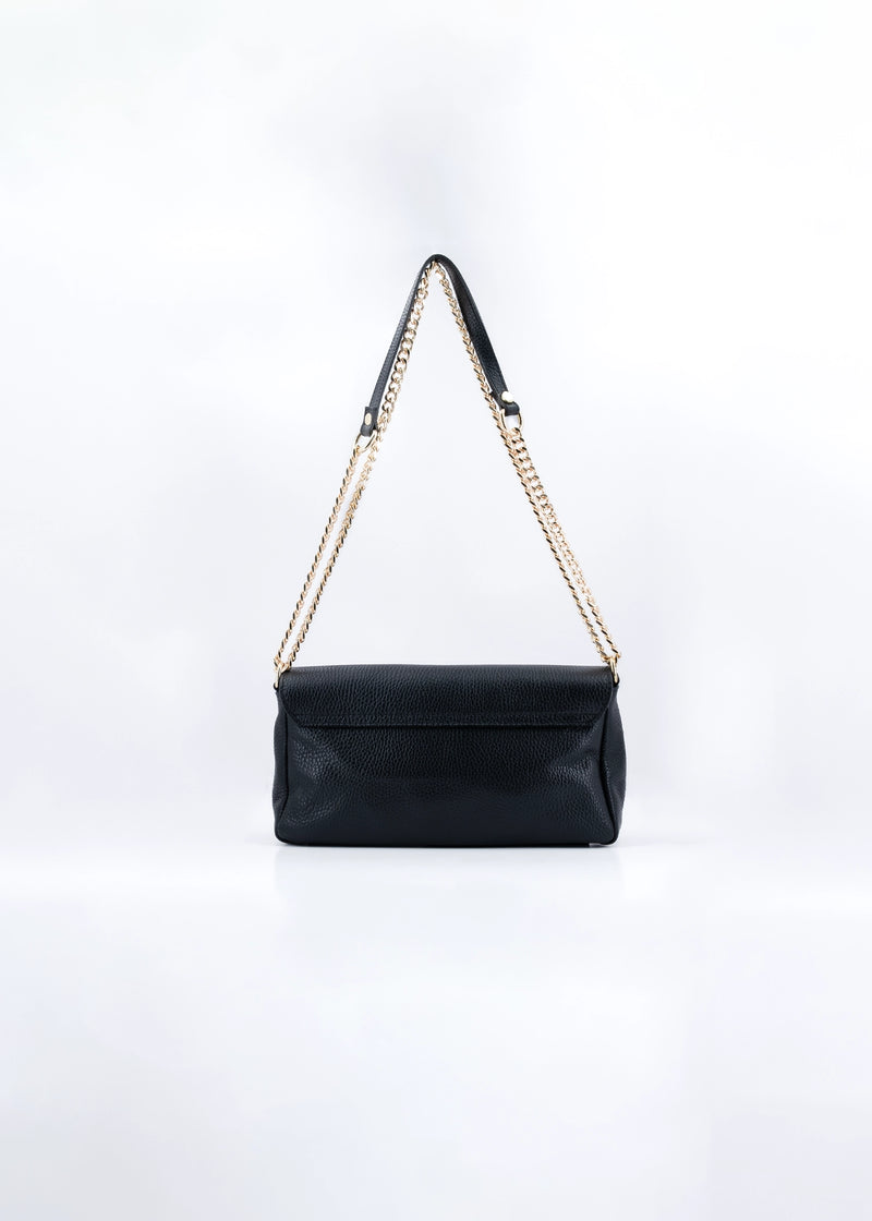 Paola T. Baguette medium in pelle morbida con dettagli oro Convenienza