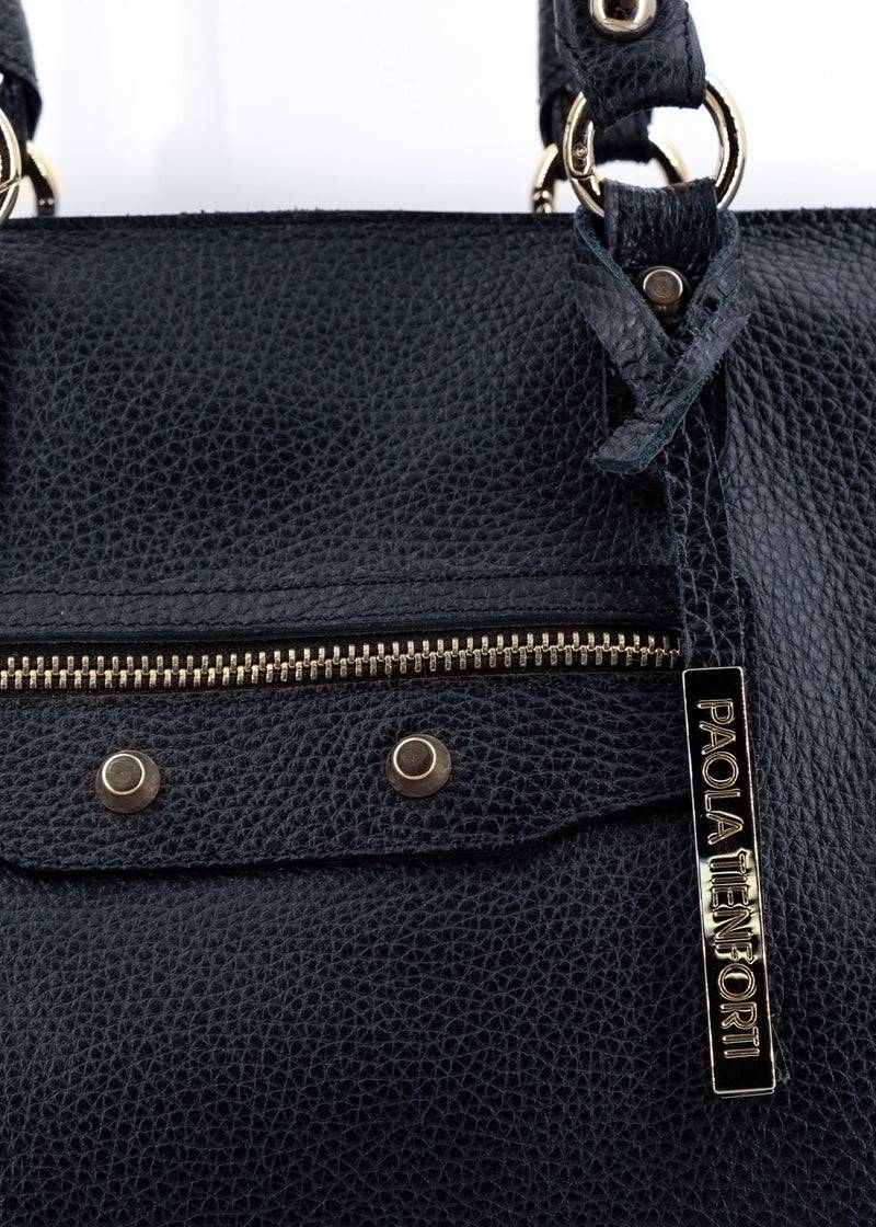 Paola T. Shopper in pelle morbida con dettagli oro Novità