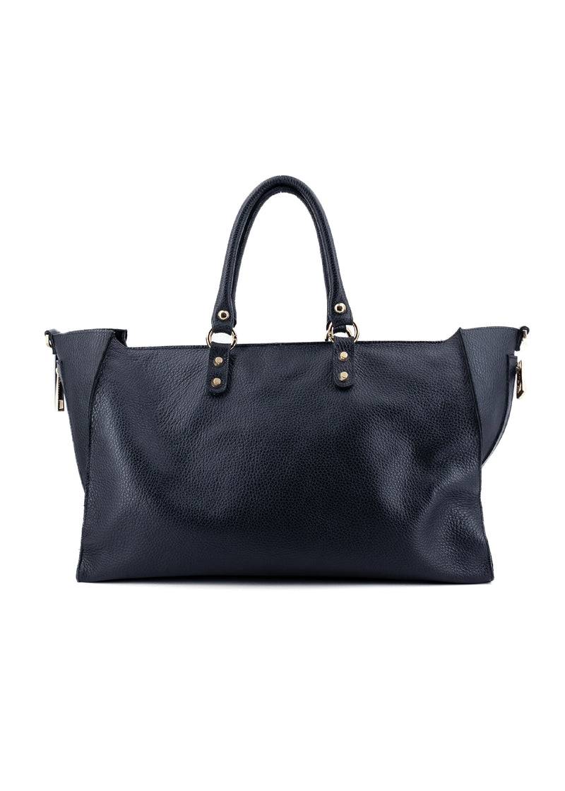 Paola T. Shopper in pelle morbida con dettagli oro Novità
