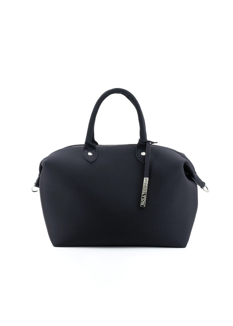 Paola T. Bauletto medium in neoprene con dettagli argento Economico