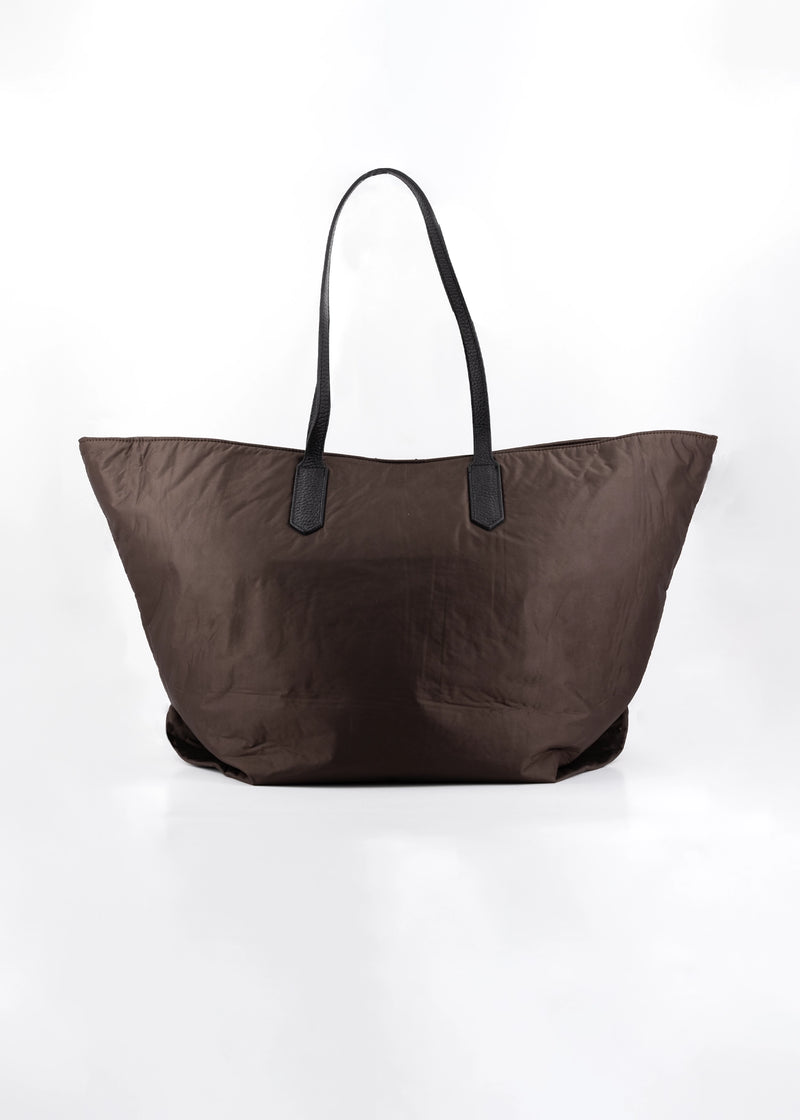 Paola T. Shopper in nylon con rivetti oro Outlet