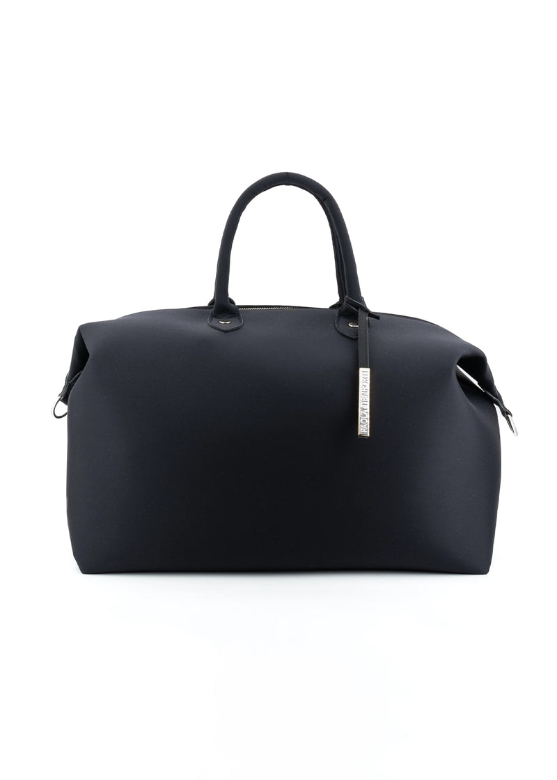 Paola T. Bauletto large in neoprene con dettagli argento Nuova