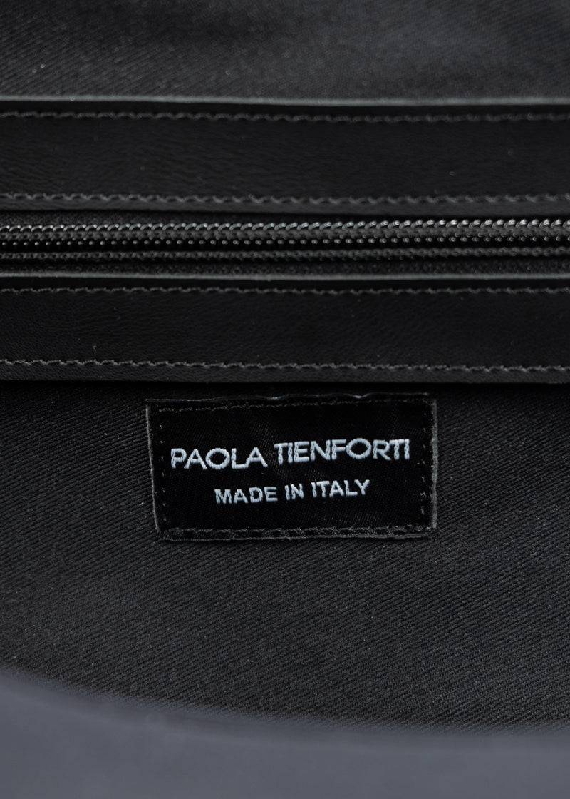 Paola T. Bauletto large in neoprene con dettagli argento Nuova