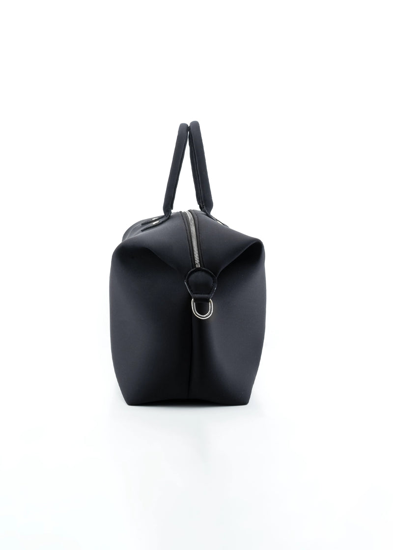Paola T. Bauletto large in neoprene con dettagli argento Nuova