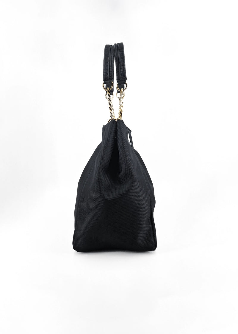 Paola T. Shopper in cordura con dettagli oro Moda