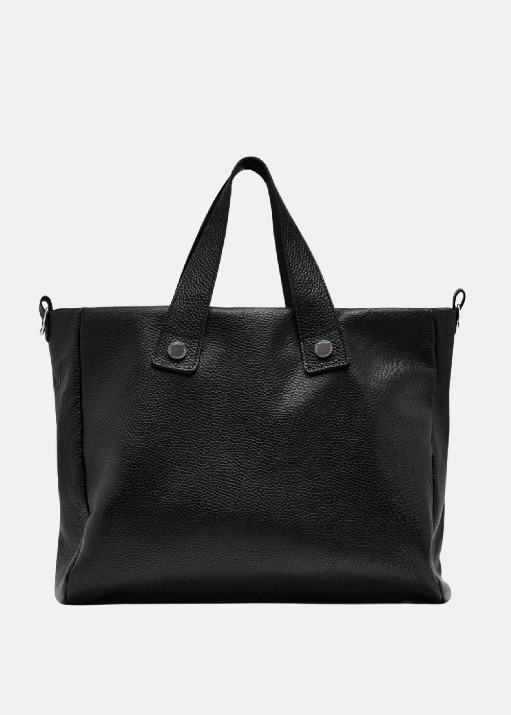 Paola T. Shopper in pelle morbida con dettagli argento 2025