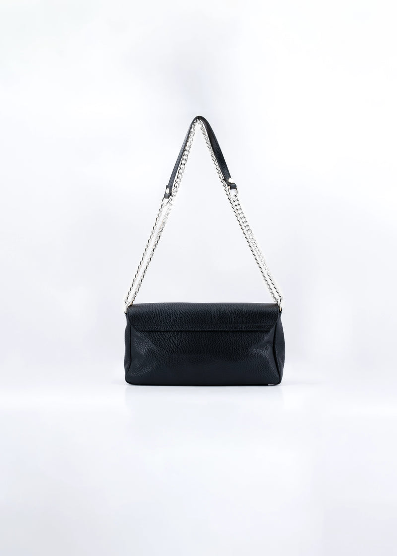 Paola T. Baguette medium in pelle morbida con dettagli argento Italy