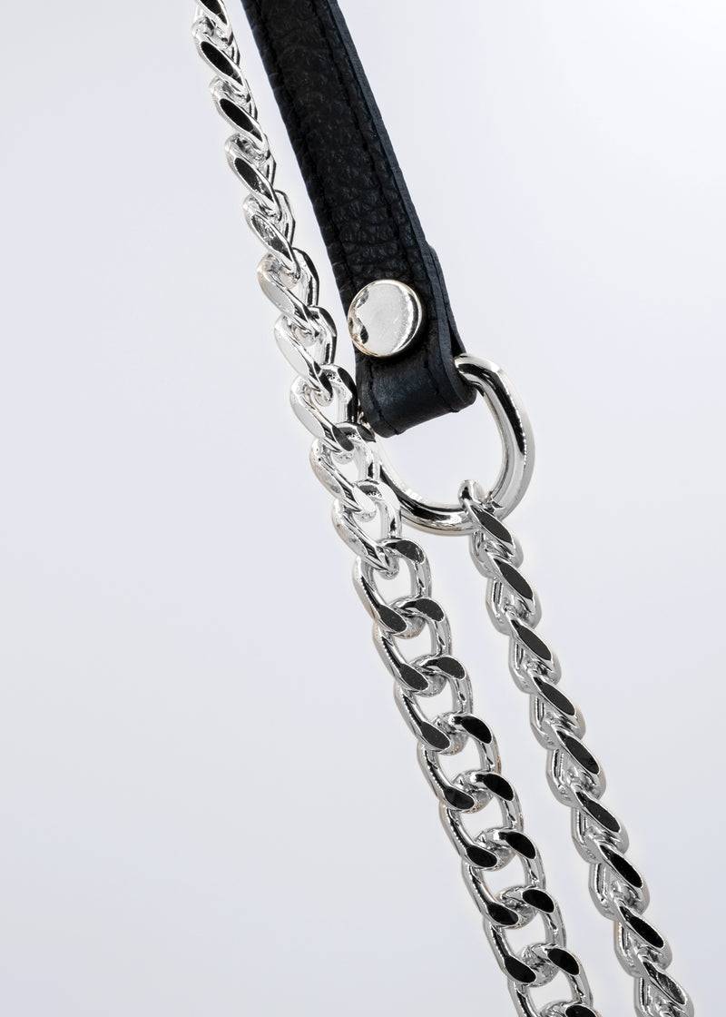 Paola T. Baguette medium in pelle morbida con dettagli argento Italy