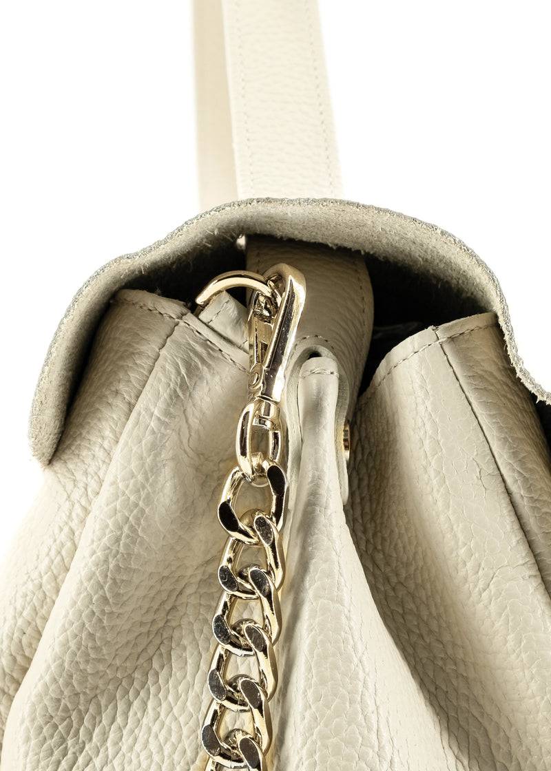 Paola T. Shopper medium in pelle morbida con dettagli oro Italia