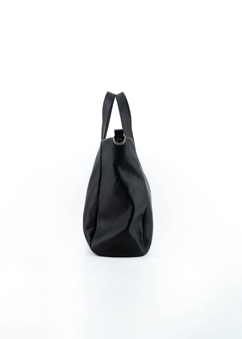 Paola T. Shopper in pelle morbida con dettagli argento Promozione Limitata