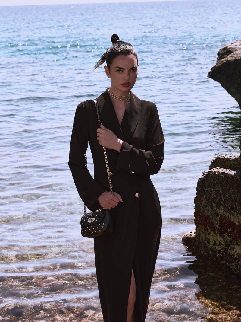 Paola T. Robe-manteau in cady fluid strech Sconto