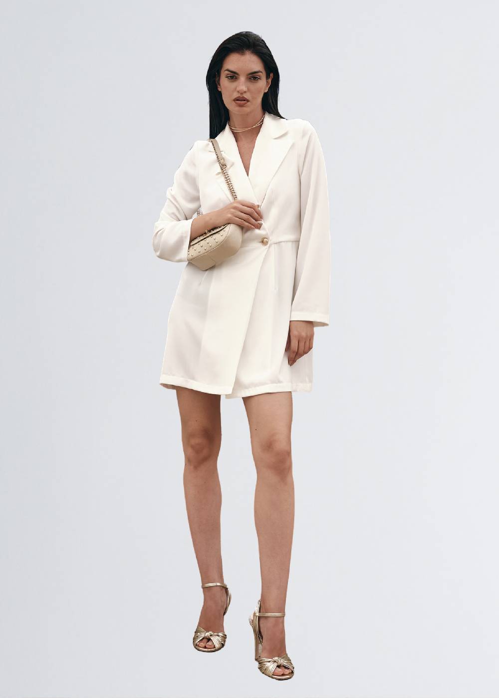 Paola T. Robe-manteau in cady fluid stretch Offerta