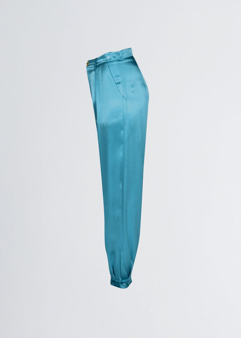 Paola T. Pantalone jogger in raso di viscosa 2025