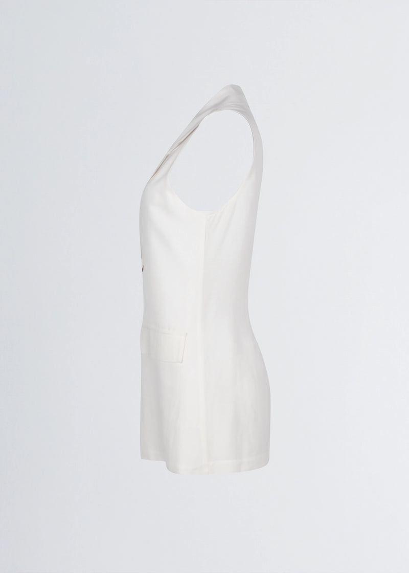 Paola T. Gilet in lino e viscosa Italy