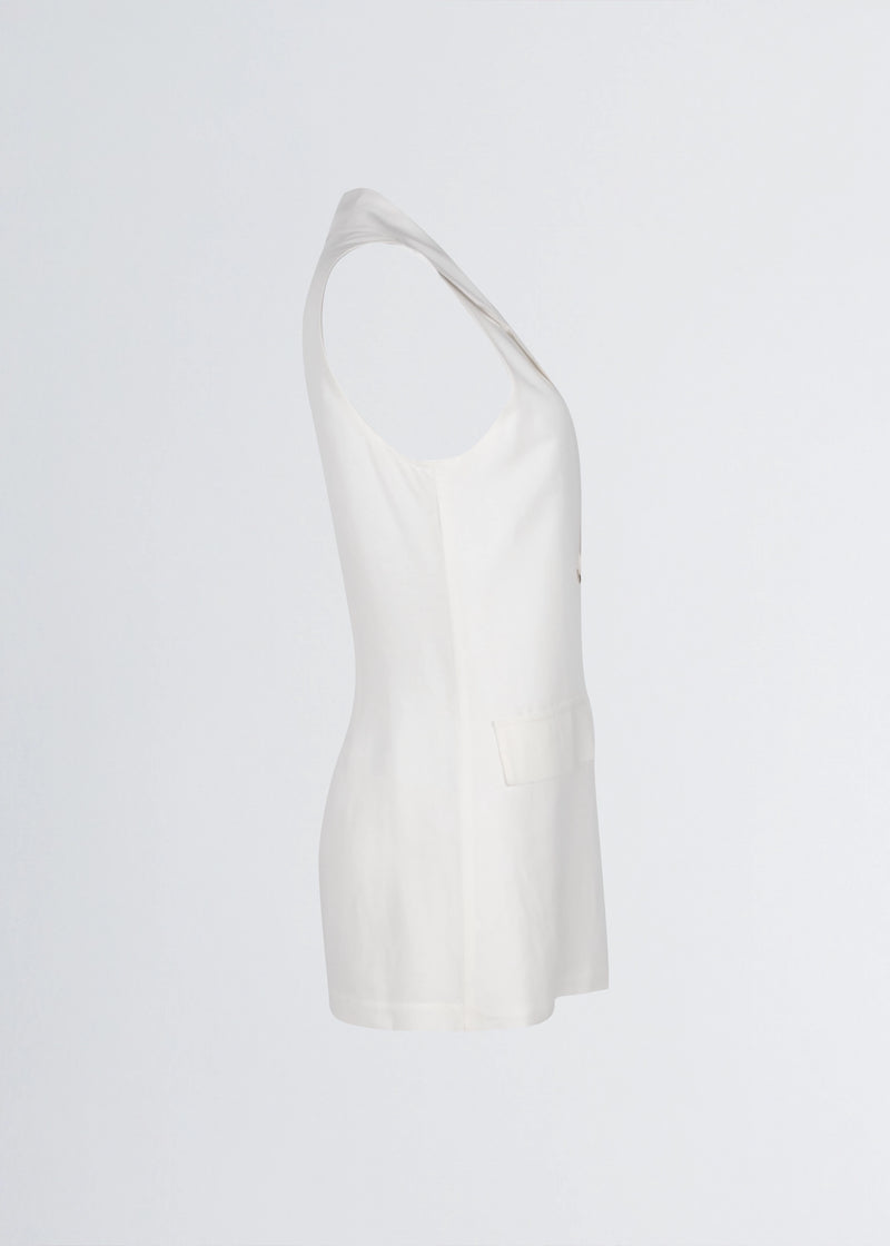 Paola T. Gilet in lino e viscosa Italy