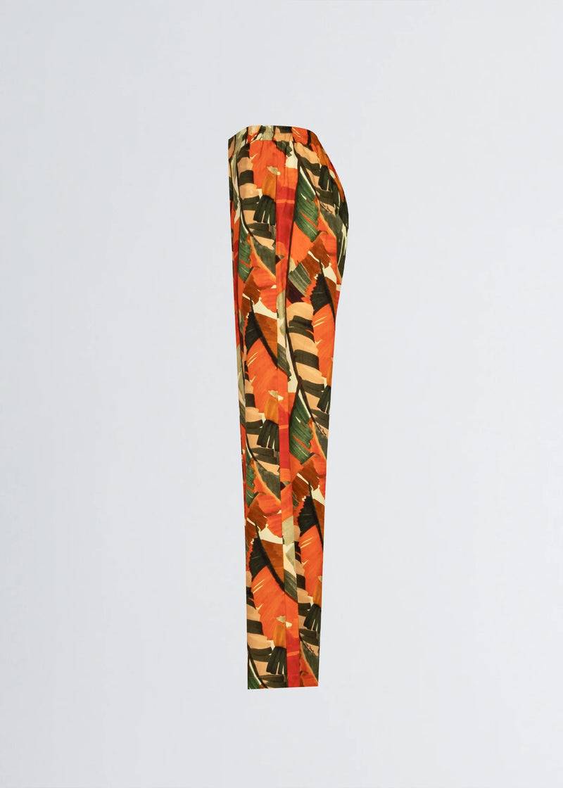 Paola T. Pantalone palazzo in viscosa stampa palm Promozione
