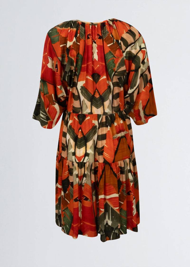 Paola T. Abito in viscosa stampa palm Only for today