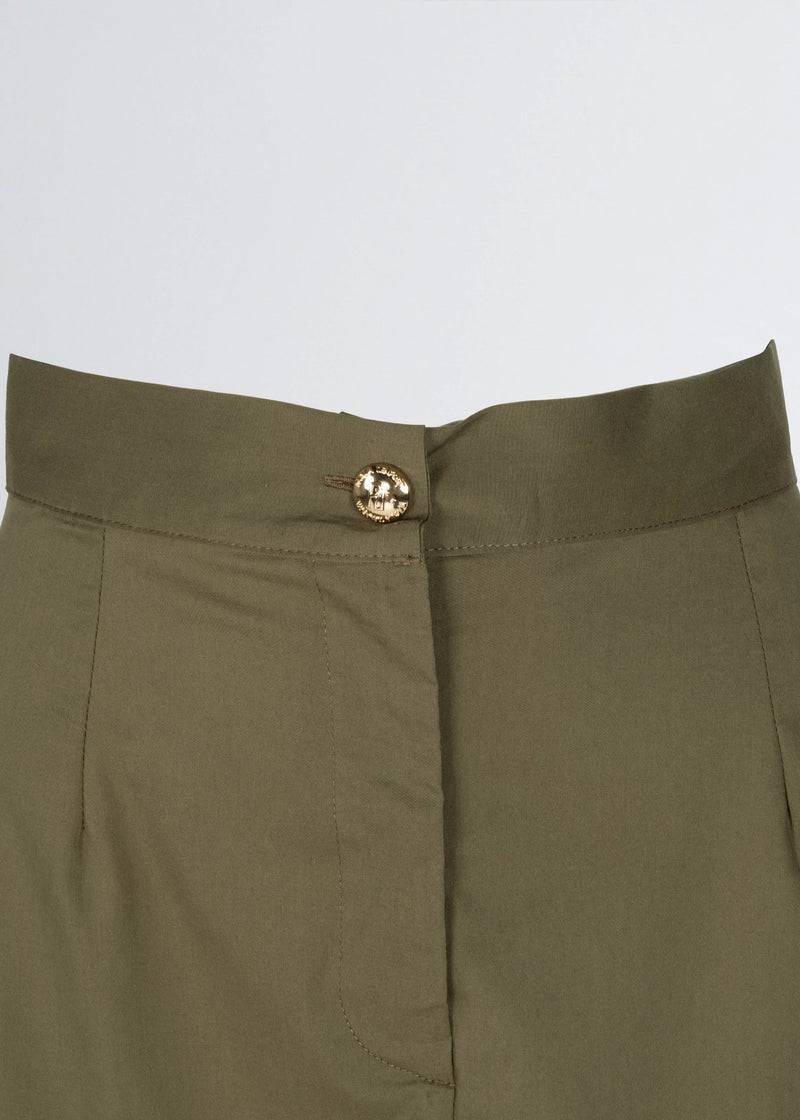 Paola T. Gonna in cotone stretch con tasconi Esporta salva