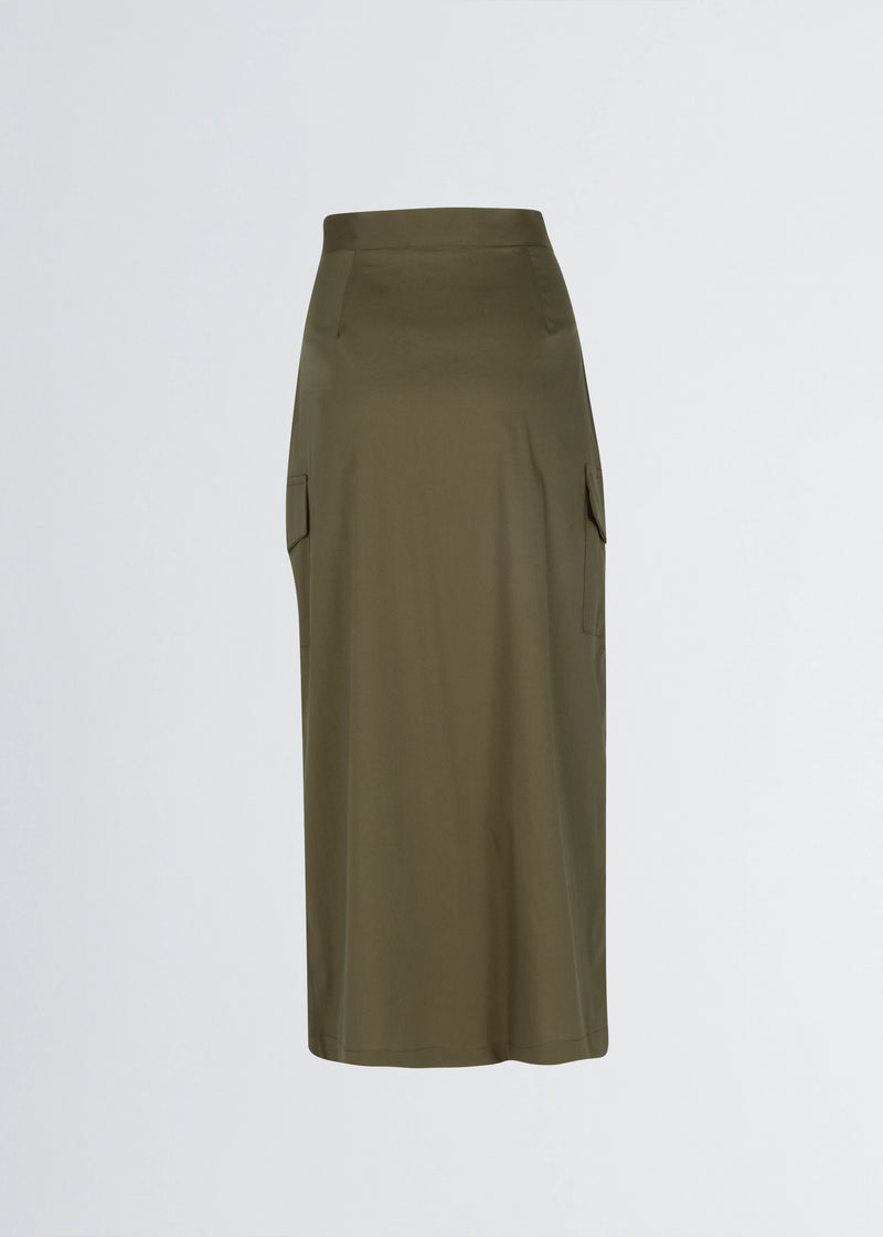 Paola T. Gonna in cotone stretch con tasconi Esporta salva