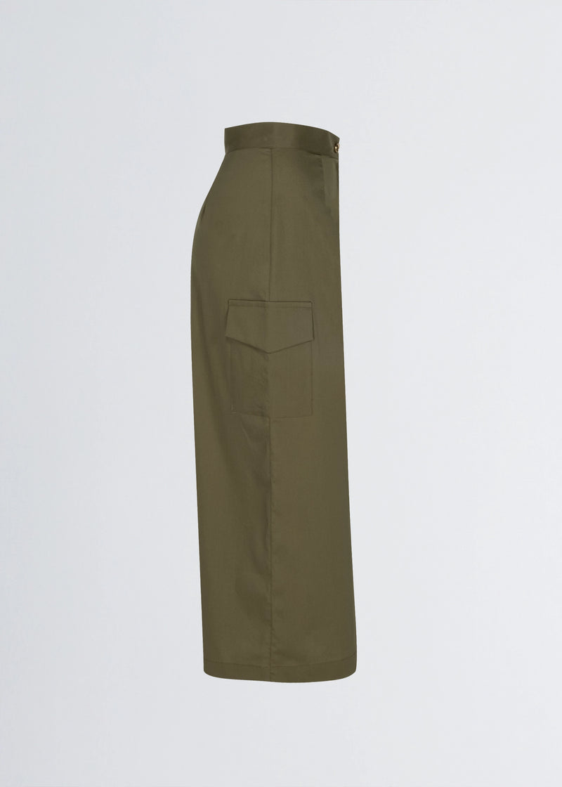 Paola T. Gonna in cotone stretch con tasconi Esporta salva