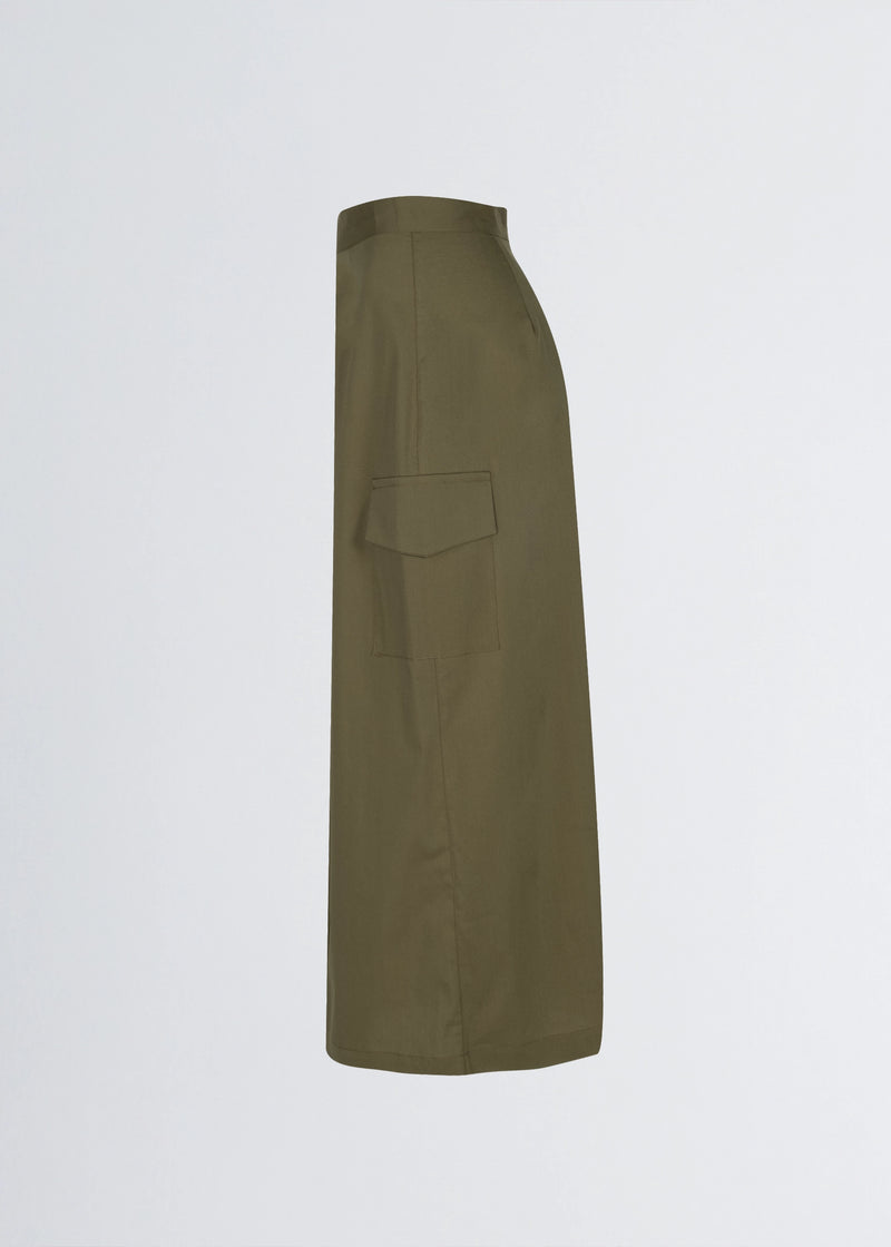 Paola T. Gonna in cotone stretch con tasconi Esporta salva