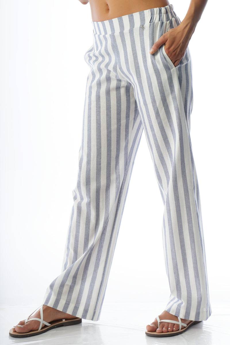 Paola T. Pantalone palazzo in puro cotone Sconti questo mese