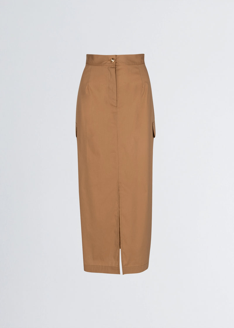 Paola T. Gonna in cotone stretch con tasconi Spedizione Gratuita