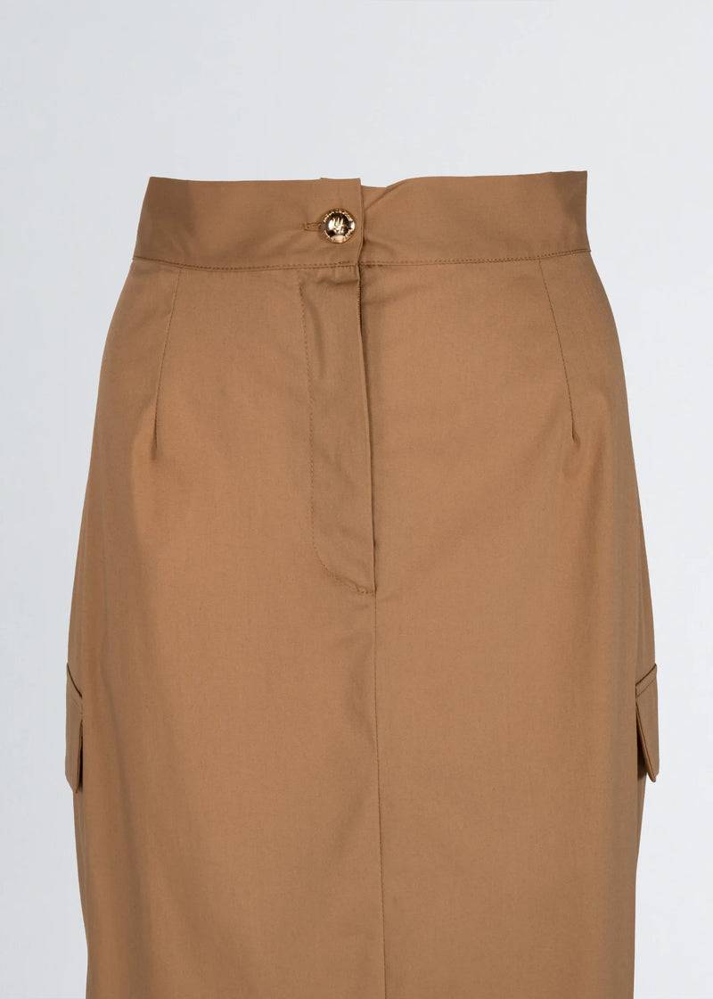 Paola T. Gonna in cotone stretch con tasconi Spedizione Gratuita