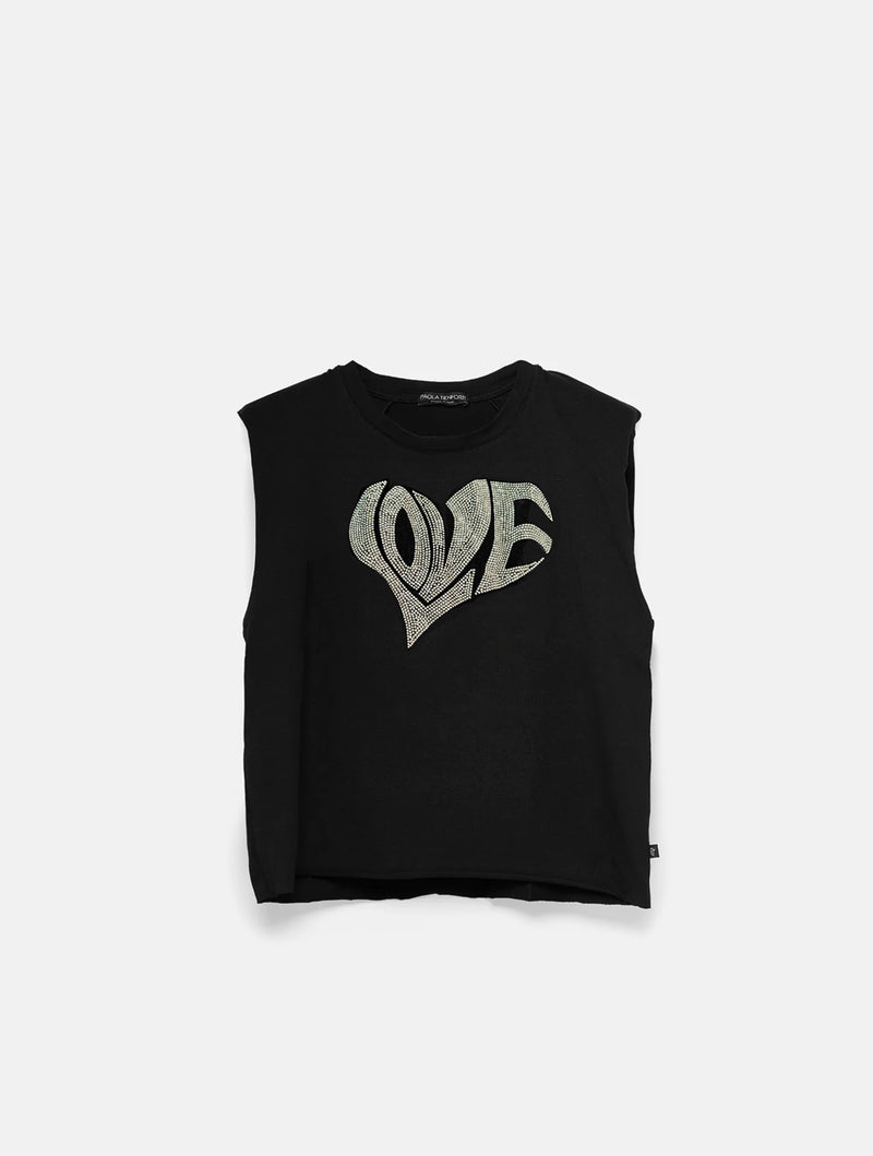 Paola T. T-shirt smanicata Heart Prezzo Ridotto