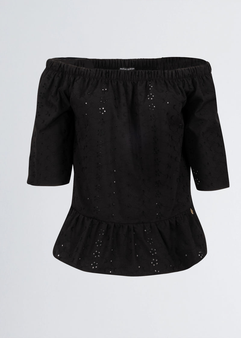 Paola T. Blusa in cotone sangallo Flash Sale