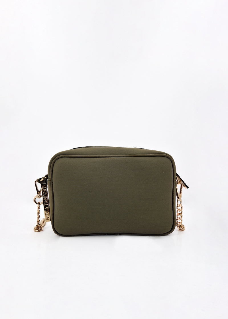 Paola T. Borsa a tracolla in neoprene con dettagli oro Offerte speciali