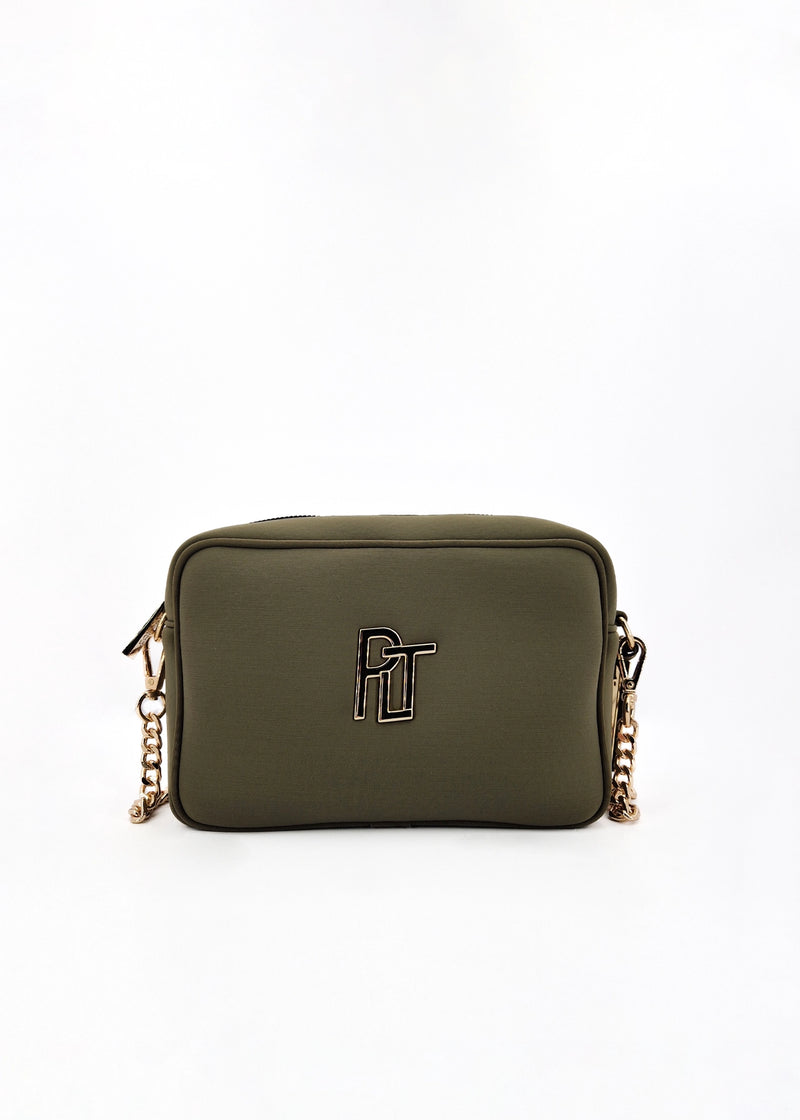 Paola T. Borsa a tracolla in neoprene con dettagli oro Offerte speciali