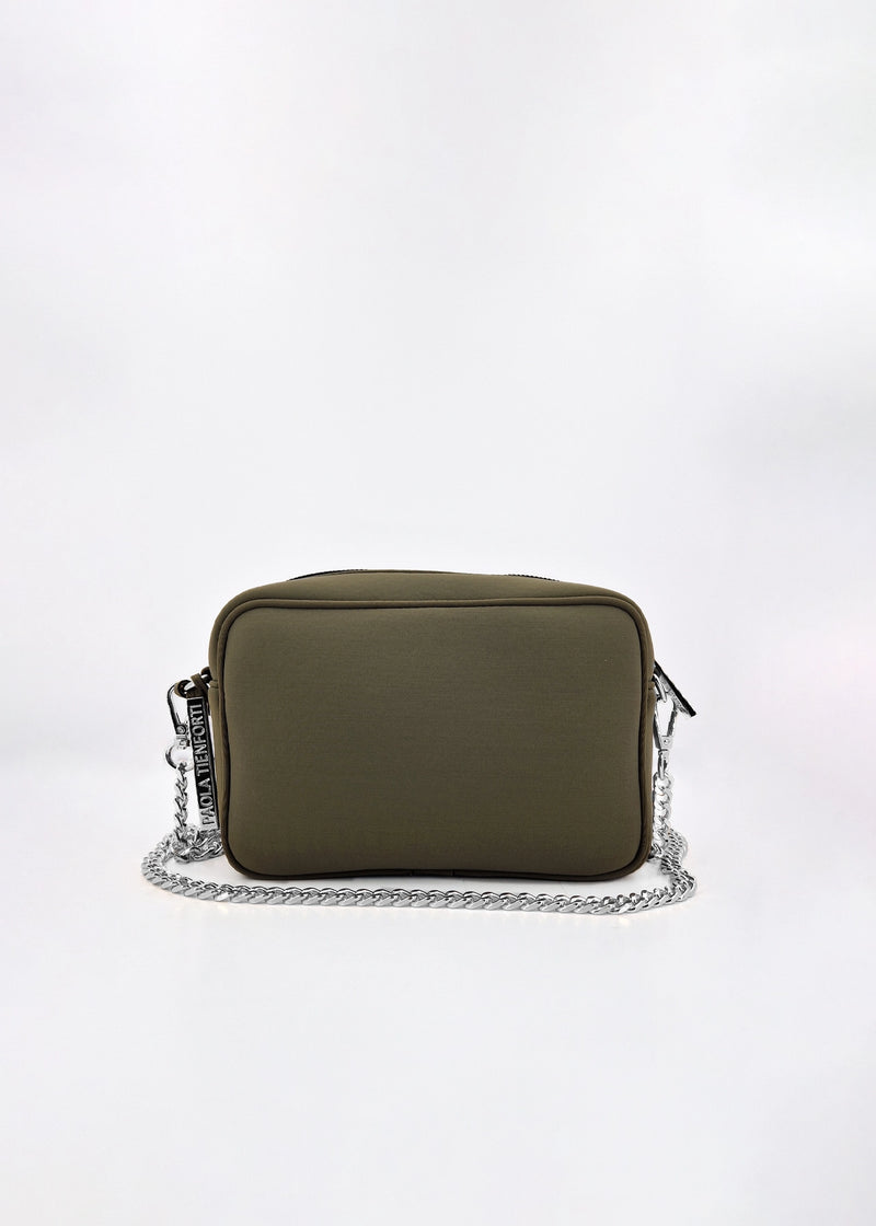 Paola T. Borsa a tracolla in neoprene con dettagli argento Enormi risparmi