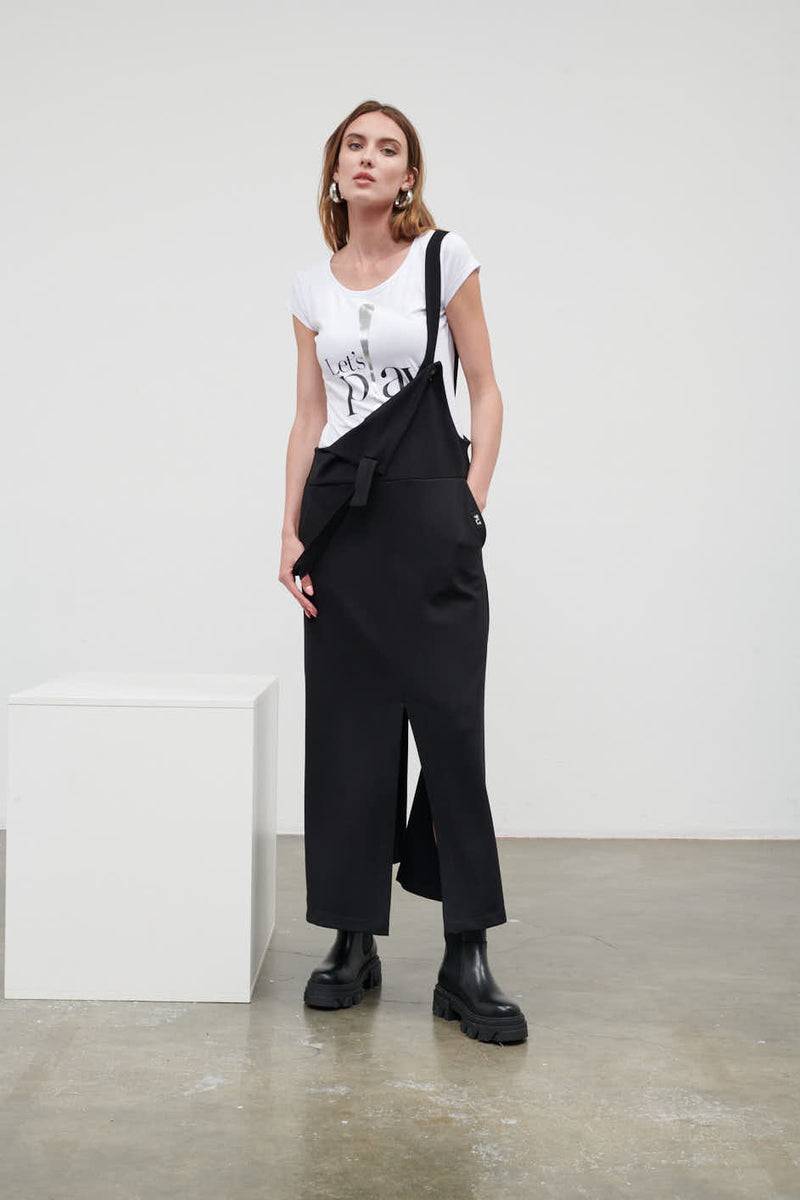 Paola T. Salopette gonna in cotone stretch Sconti VIP