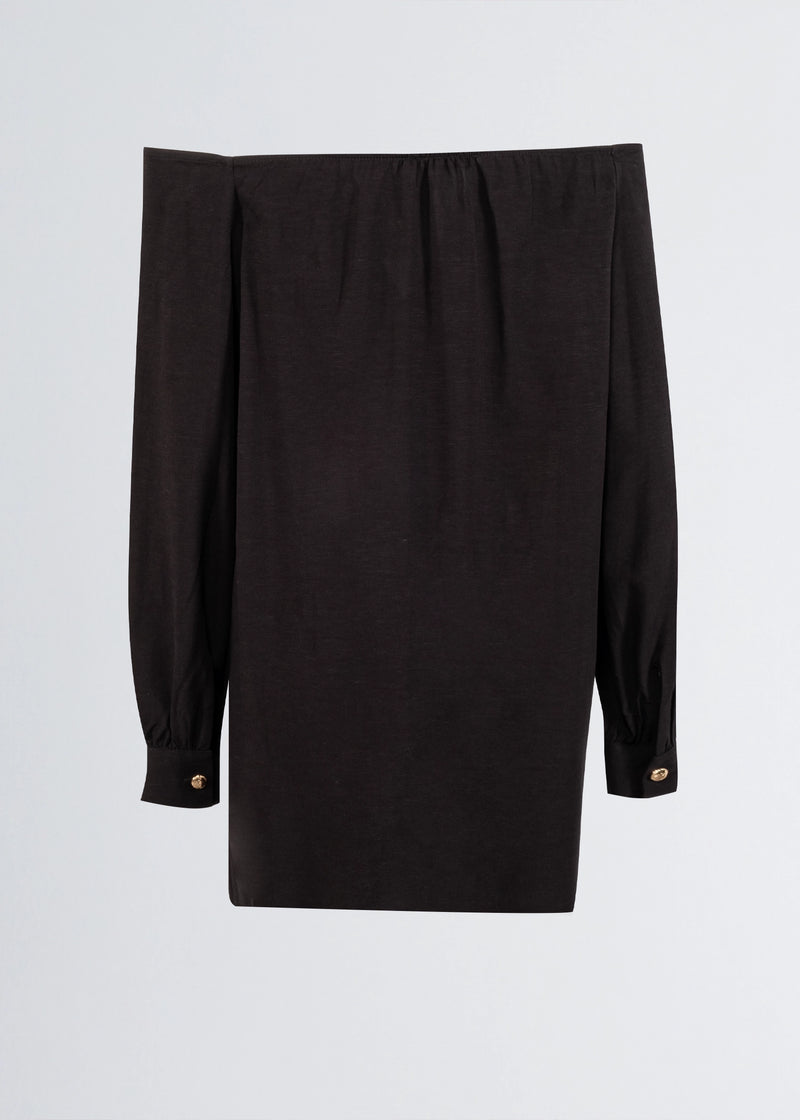 Paola T. Camicia in lino e viscosa Black Friday Prezzi