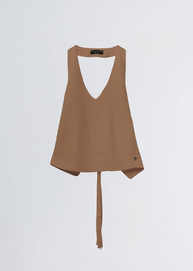 Paola T. Top in lino di viscosa Italy
