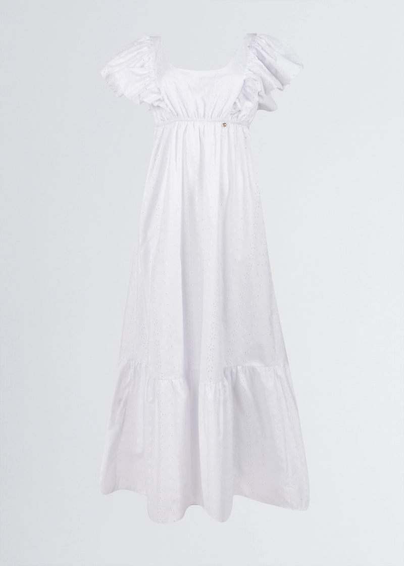 Paola T. Abito lungo in cotone sangallo Shopping online
